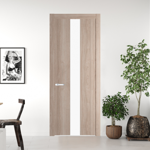 Межкомнатная дверь ProfilDoors 1.9 N.O Дуб Сонома с вставкой стекла монохром белый просветленный
