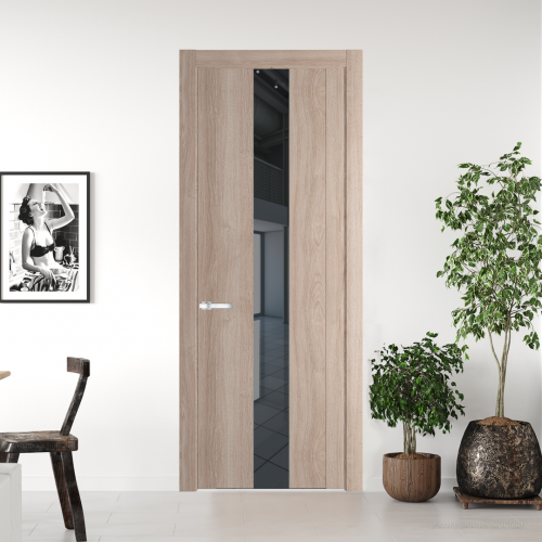 Межкомнатная дверь ProfilDoors 1.9 N.O Дуб Сонома с вставкой стекла зеркало grey