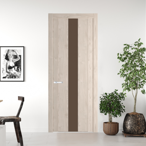 Межкомнатная дверь ProfilDoors 1.9 N Каштан светлый с вставкой стекла монохром гляссе