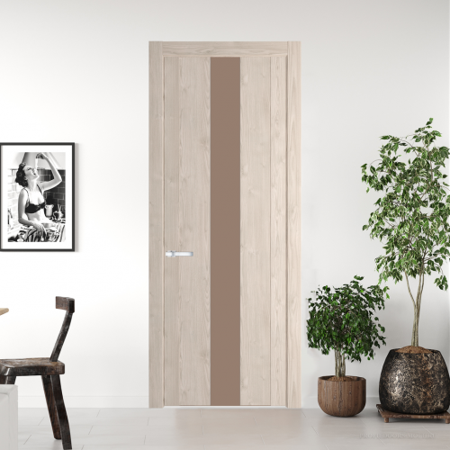 Межкомнатная дверь ProfilDoors 1.9 N Каштан светлый с вставкой стекла монохром капучино