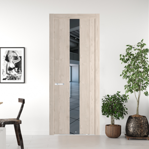 Межкомнатная дверь ProfilDoors 1.9 N.O Каштан светлый с вставкой стекла зеркало