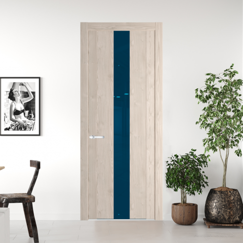 Межкомнатная дверь ProfilDoors 1.9 N Каштан светлый с вставкой стекла зеркало blue