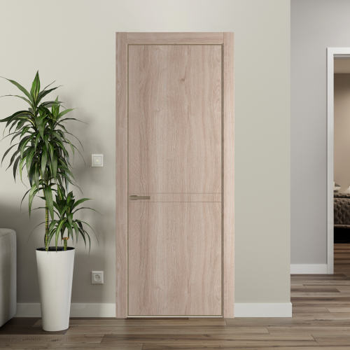 Межкомнатная дверь ProfilDoors 11NA Дуб Сонома профиль Шампань вставка Глухая