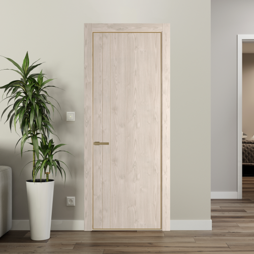 Межкомнатная дверь ProfilDoors 12NA Каштан светлый профиль Золото вставка Глухая