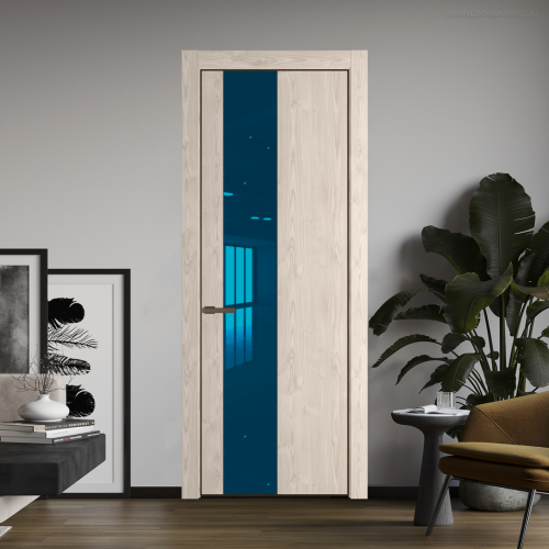 Межкомнатная дверь ProfilDoors 19NA Каштан светлый профиль Деорэ вставка Зеркало Blue