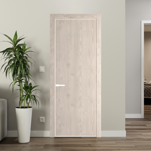 Межкомнатная дверь ProfilDoors 1NA Каштан светлый профиль Вайт вставка Глухая