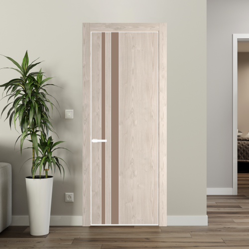Межкомнатная дверь ProfilDoors 20NA Каштан светлый профиль Вайт вставка Монохром капучино