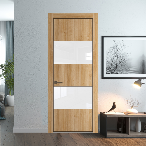 Межкомнатная дверь ProfilDoors 22NA Дуб Карамель профиль Деорэ вставка Лак классик