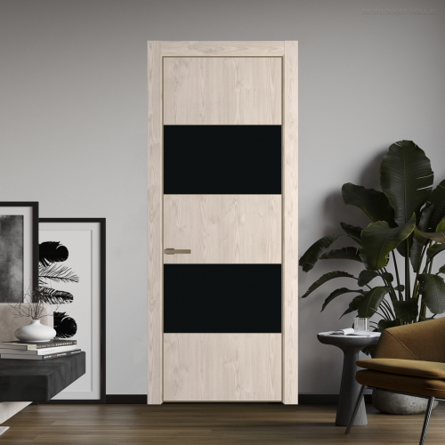 Межкомнатная дверь ProfilDoors 22NA Каштан светлый профиль Шампань вставка Монохром черный