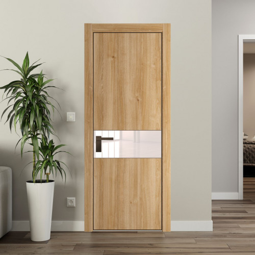 Межкомнатная дверь ProfilDoors 17 NE Дуб Карамель с кромкой Деорэ с стекляной вставкой перламутровый лак