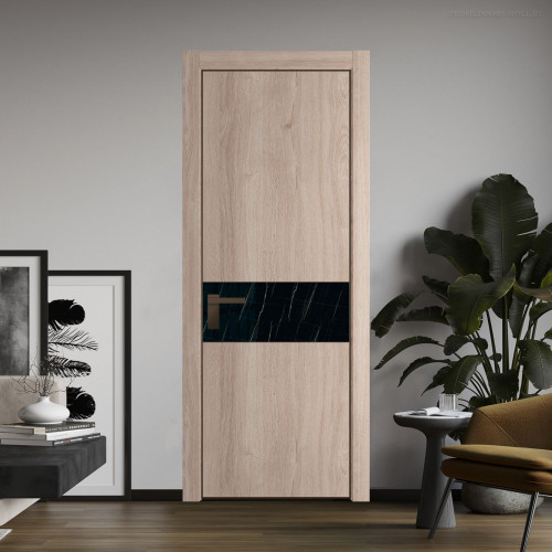 Межкомнатная дверь ProfilDoors 17 NE Дуб Сонома с кромкой Деорэ с стекляной вставкой неро мрамор