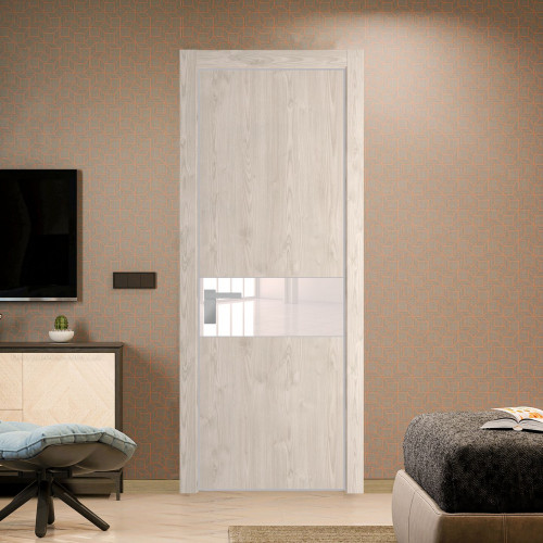 Межкомнатная дверь ProfilDoors 17 NE Каштан светлый с кромкой Матовая с стекляной вставкой перламутровый лак