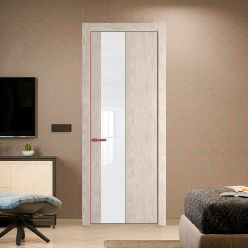 Межкомнатная дверь ProfilDoors 19 NE Каштан светлый с кромкой Красный антрацит с стекляной вставкой лак классик