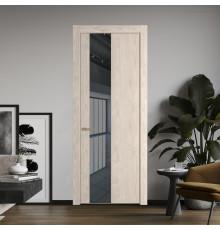 19 NE Каштан светлый с кромкой Никель с стекляной вставкой зеркало grey