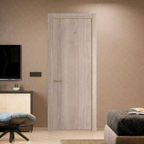 Межкомнатная дверь ProfilDoors 1 NE Дуб Сонома с кромкой Золото