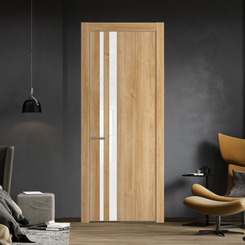 Межкомнатная дверь ProfilDoors 20 NE Дуб Карамель с кромкой Шампань с стекляной вставкой лак классик