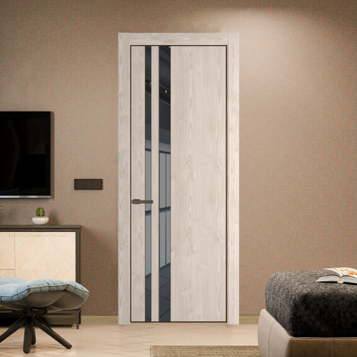 Межкомнатная дверь ProfilDoors 20 NE Каштан светлый с кромкой Деорэ с стекляной вставкой зеркало grey