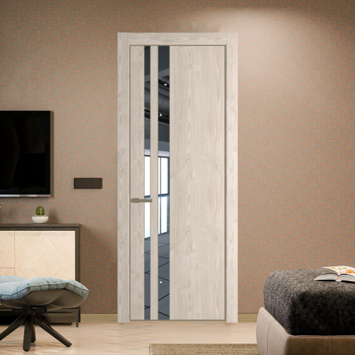 Межкомнатная дверь ProfilDoors 20 NE Каштан светлый с кромкой Шампань с стекляной вставкой зеркало