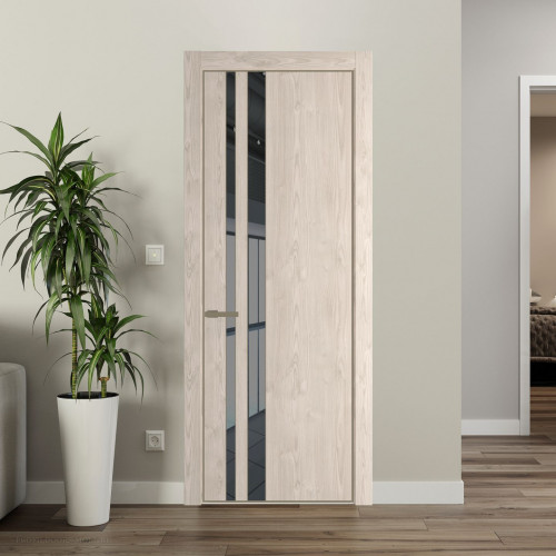 Межкомнатная дверь ProfilDoors 20 NE Каштан светлый с кромкой Шампань с стекляной вставкой зеркало grey