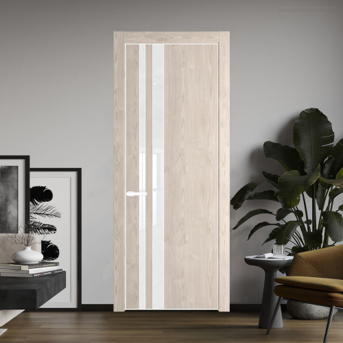 Межкомнатная дверь ProfilDoors 20 NE Каштан светлый с кромкой Вайт с стекляной вставкой лак классик