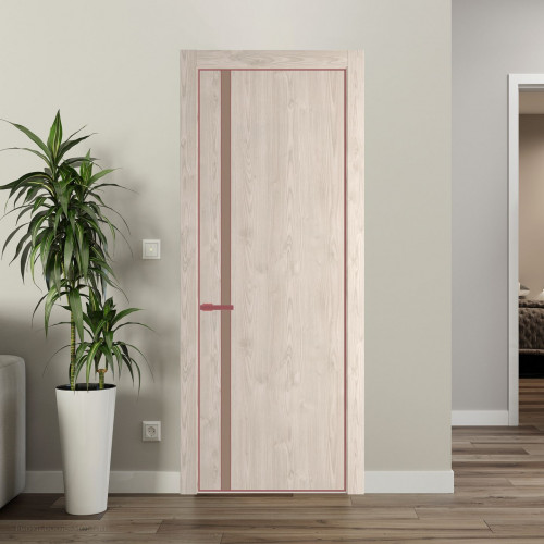 Межкомнатная дверь ProfilDoors 21 NE Каштан светлый с кромкой Красный антрацит с стекляной вставкой монохром капучино