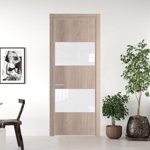 Межкомнатная дверь ProfilDoors 22 NE Дуб Сонома с кромкой Матовая с стекляной вставкой лак классик