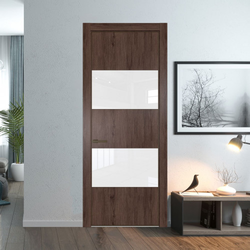 Межкомнатная дверь ProfilDoors 22 NE Дуб Тобакко с кромкой Деорэ с стекляной вставкой лак классик