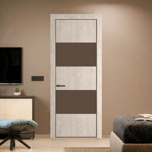 Межкомнатная дверь ProfilDoors 22 NE Каштан светлый с кромкой Деорэ с стекляной вставкой монохром гляссе