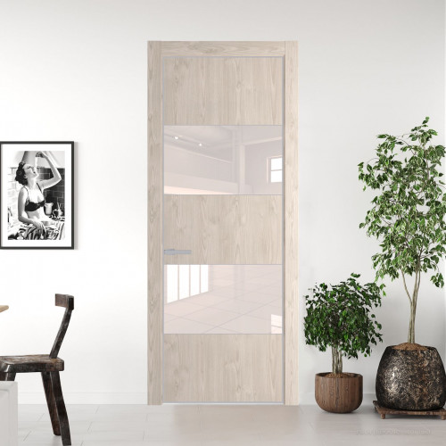 Межкомнатная дверь ProfilDoors 22 NE Каштан светлый с кромкой Матовая с стекляной вставкой перламутровый лак