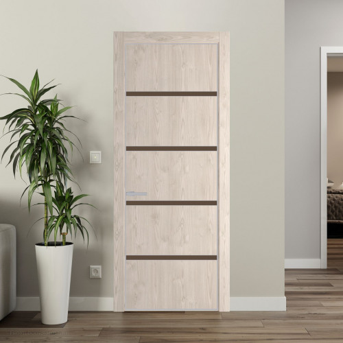 Межкомнатная дверь ProfilDoors 23 NE Каштан светлый с кромкой Матовая с стекляной вставкой монохром гляссе