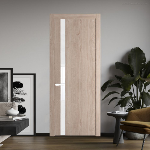 Межкомнатная дверь ProfilDoors 18 NW Дуб Сонома молдинг Вайт стекло Лак классик