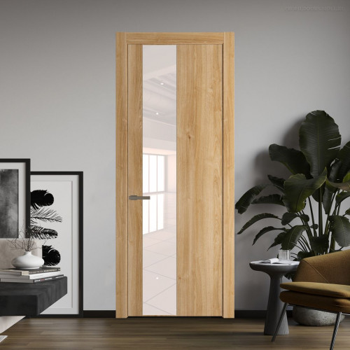 Межкомнатная дверь ProfilDoors 19 NW Дуб Карамель молдинг Шампань стекло Lacobel Перламутровый лак