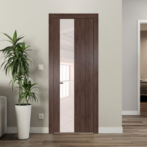 Межкомнатная дверь ProfilDoors 19 NW Дуб Тобакко молдинг Шампань стекло Lacobel Перламутровый лак