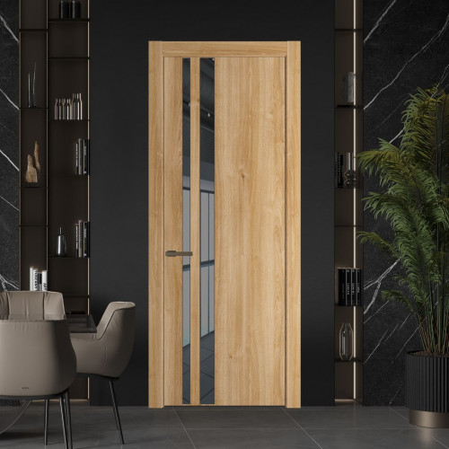 Межкомнатная дверь ProfilDoors 20 NW Дуб Карамель молдинг Деорэ стекло Зеркало Grey