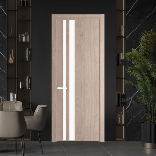 Межкомнатная дверь ProfilDoors 20 NW Дуб Сонома молдинг Вайт стекло Монохром белый просветленный