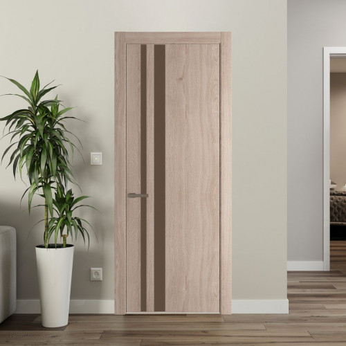 Межкомнатная дверь ProfilDoors 20 NW Дуб Сонома молдинг Шампань стекло Монохром гляссе