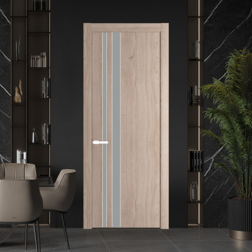 Межкомнатная дверь ProfilDoors 20 NW Дуб Сонома молдинг Вайт стекло Монохром серый