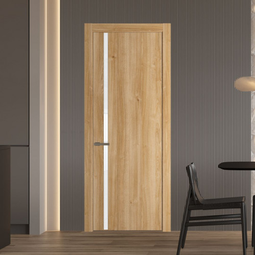 Межкомнатная дверь ProfilDoors 21 NW Дуб Карамель молдинг Шампань стекло Лак классик