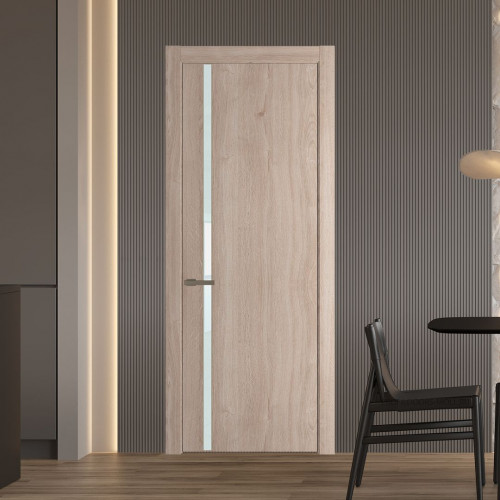 Межкомнатная дверь ProfilDoors 21 NW Дуб Сонома молдинг Шампань стекло Lacobel Белый лак