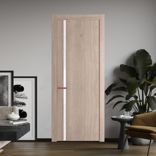 Межкомнатная дверь ProfilDoors 21 NW Дуб Сонома молдинг Красный антрацит стекло Лак классик