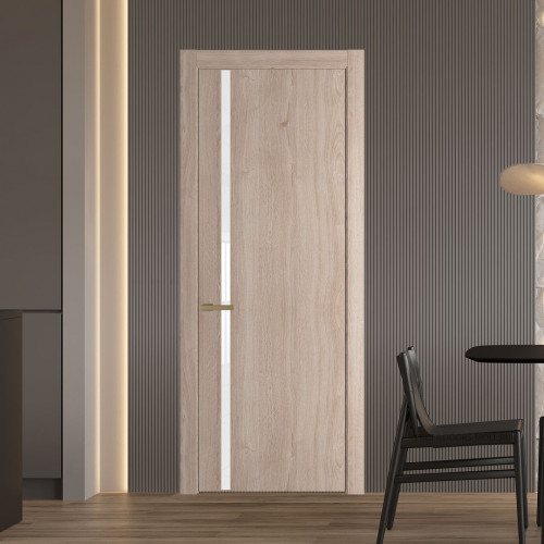 Межкомнатная дверь ProfilDoors 21 NW Дуб Сонома молдинг Золото стекло Лак классик