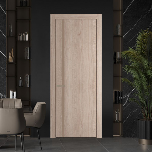 Межкомнатная дверь ProfilDoors 21 NW Дуб Сонома молдинг Никель матовый стекло Монохром капучино