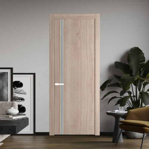 Межкомнатная дверь ProfilDoors 21 NW Дуб Сонома молдинг Вайт стекло Монохром серый