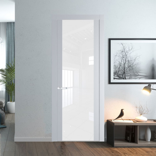 Межкомнатная дверь ProfilDoors 1.13P Лайт Грей Белый триплекс