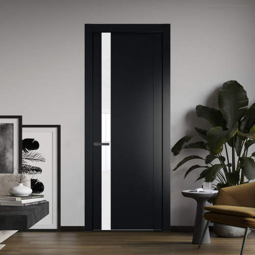 Межкомнатная дверь ProfilDoors 1.2P Блэк Лак классик молдинг Серая ночь