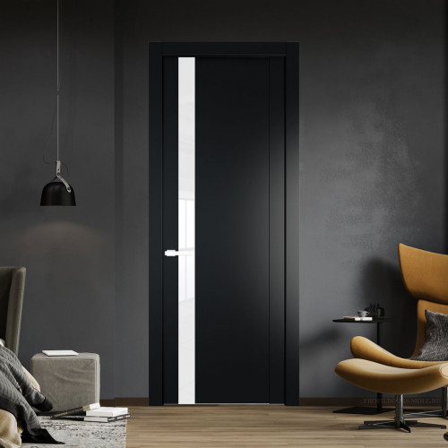 Межкомнатная дверь ProfilDoors 1.2P Блэк Лак классик молдинг Вайт