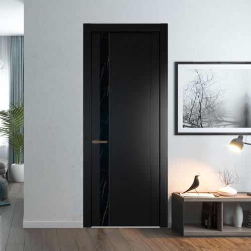 Межкомнатная дверь ProfilDoors 1.2P Блэк Неро мрамор молдинг Деорэ