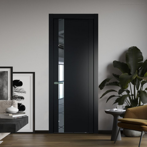 Межкомнатная дверь ProfilDoors 1.2P.O Блэк Зеркало молдинг Зеленый воск