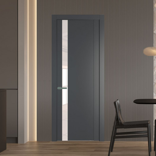 Межкомнатная дверь ProfilDoors 1.2P Графит Lacobel Перламутровый лак молдинг Зеленый воск