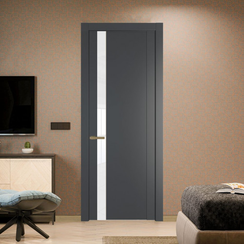 Межкомнатная дверь ProfilDoors 1.2P Графит Лак классик молдинг Золото